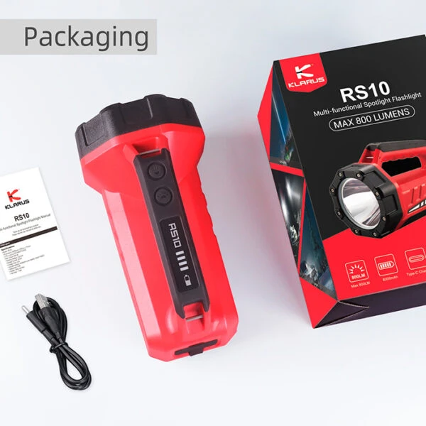 Boating Flashlights Klarus RS10 USB-C Rechargeable Spotlight And Floodlight | 800 Lumens - Image 2