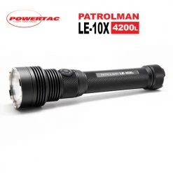 Bright Flashlights Powertac Patrolman LE-10X® Search Flashlight | 4200 Lumens