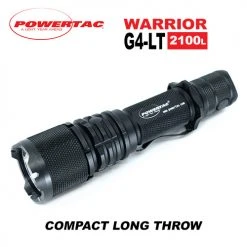 Boating Flashlights Powertac Warrior G4LT Long Throw Tactical Flashlight | Powertac Distributor